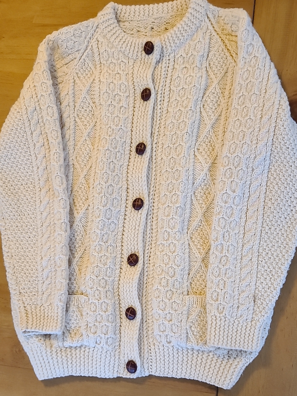 irish Cable Knit Button-Front Women’s Sweater Cardigan